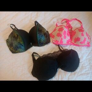Victoria's Secret Black and Pink Bras Intimates Collection